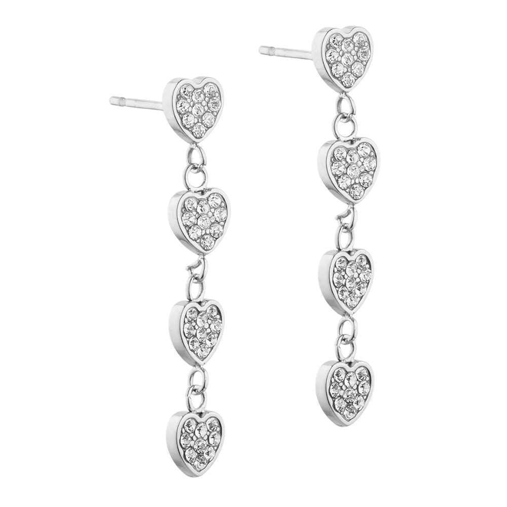 Marea Sølv Heart Long Earrings