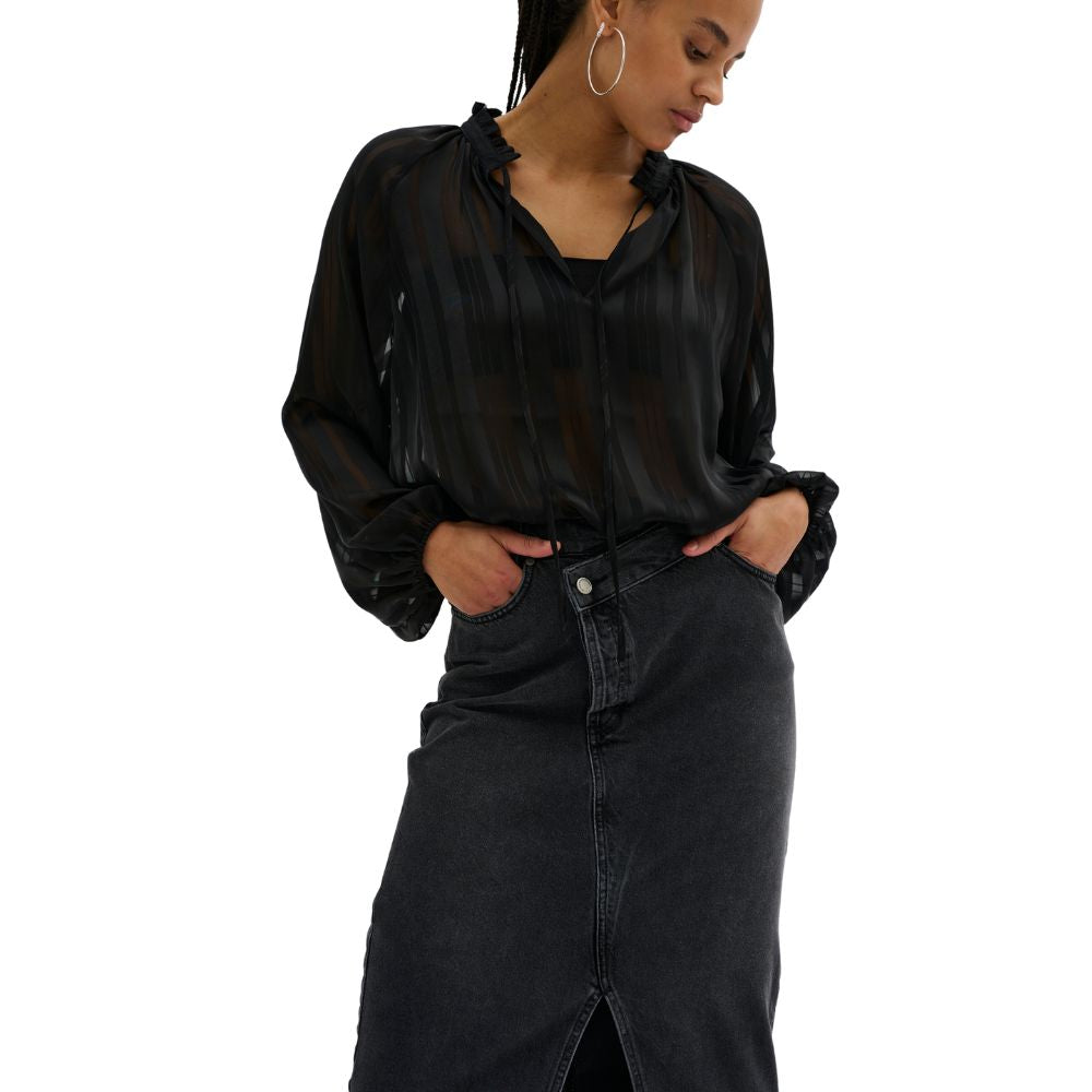 My Essential Wardrobe Black Wash Louis Wrap 123 Skirt