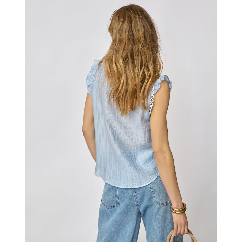 Co'Couture Lyseblå Reggie Frill Top