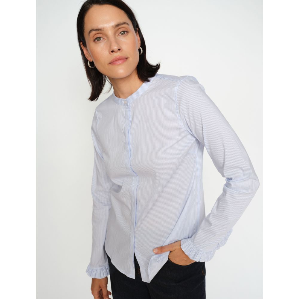 Mos Mosh L.Blå Mattie Stripe Shirt