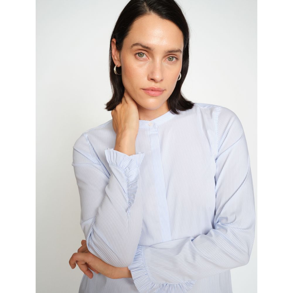 Mos Mosh L.Blå Mattie Stripe Shirt