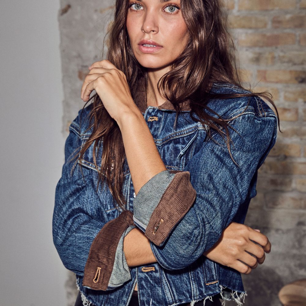 L'AMITIE Denim Blue Denize Crop Jacket