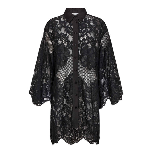 Lámitie Sort Curvey Lace Placket Shirt