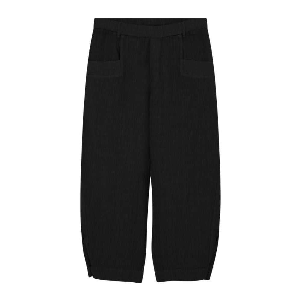 By Basics Sort Hør Barrel Pants