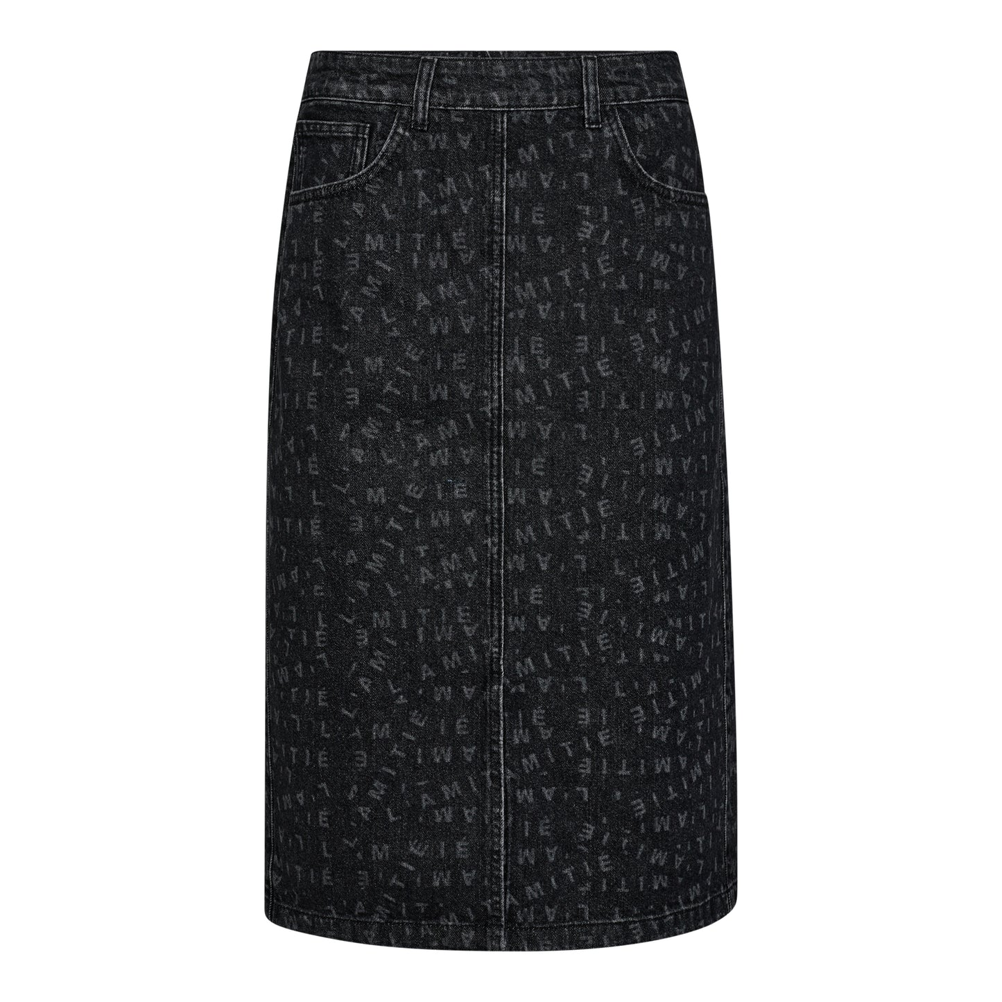 L´AMITIÉ Black Logo Pencil Skirt