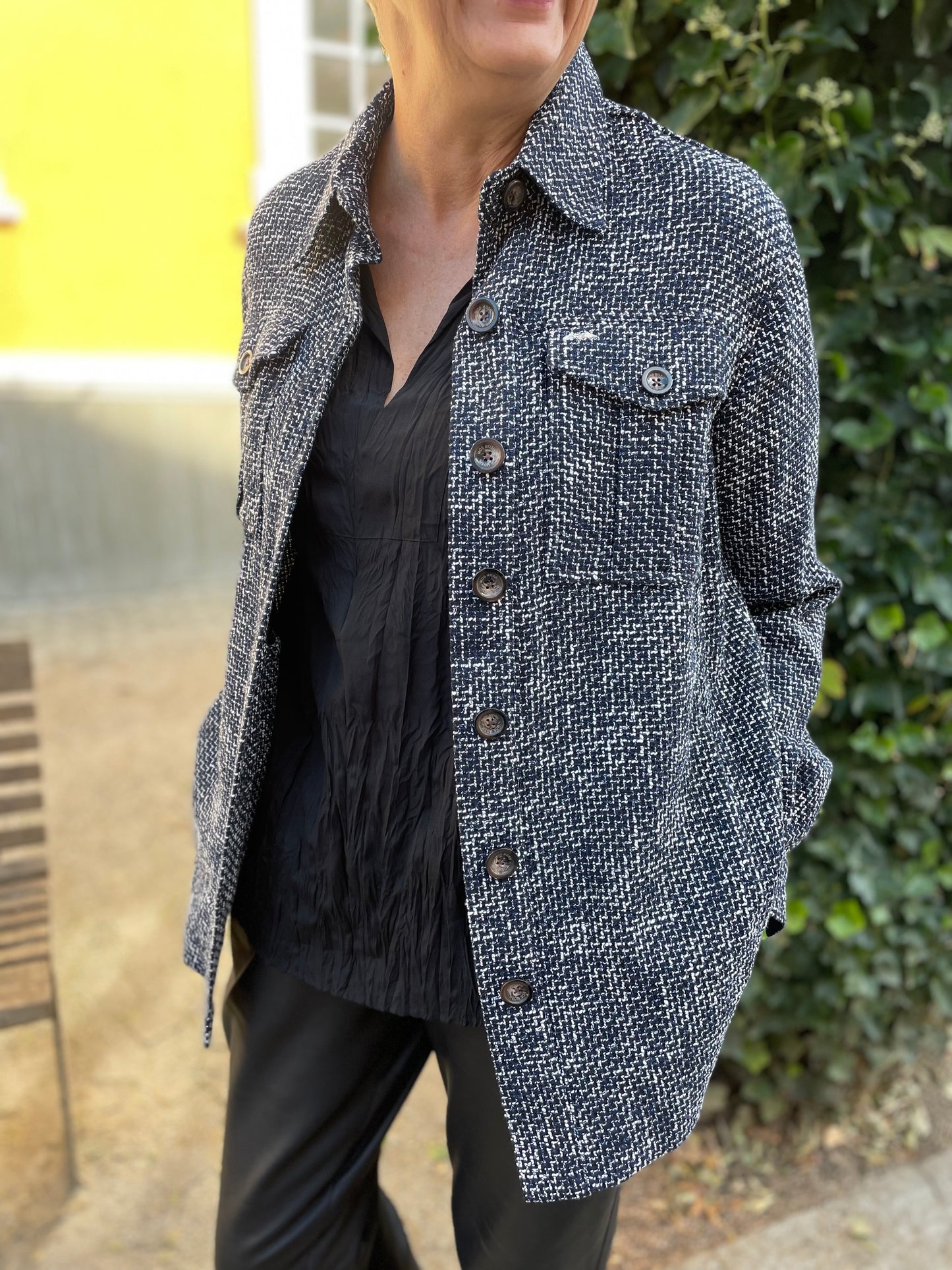 Mos Mosh Salute Navy Mel Rian Aletta Shirt Jacket