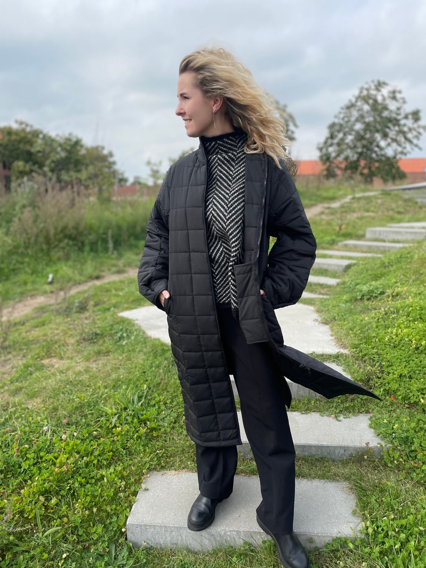 Rains Black Liner W Coat W1T2