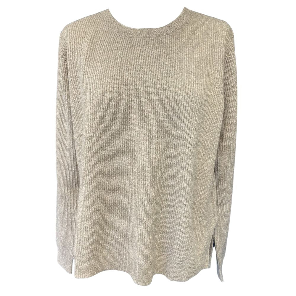 Rosas Camel Brown Melange Cashmere Rib Blouse