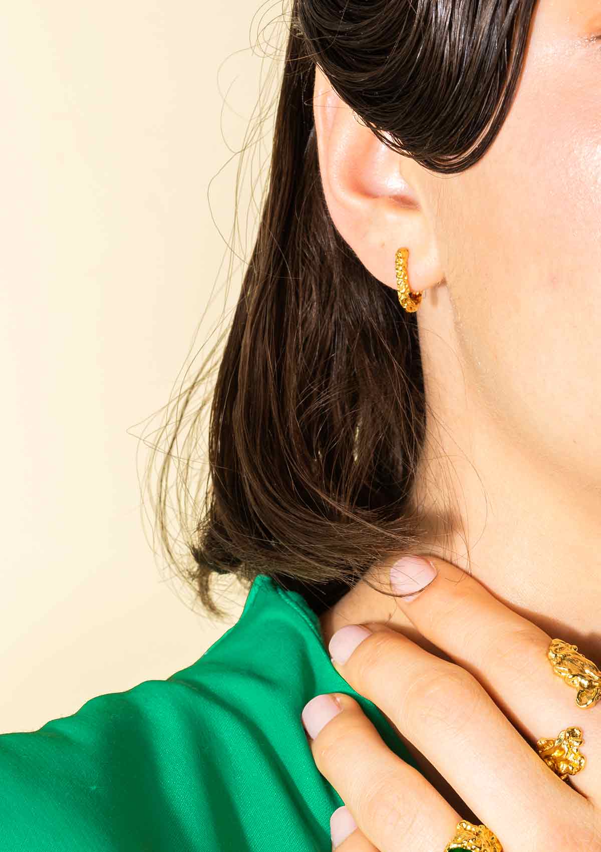 House Of Vincent Gold Riddle Hoop Earrings Gilded