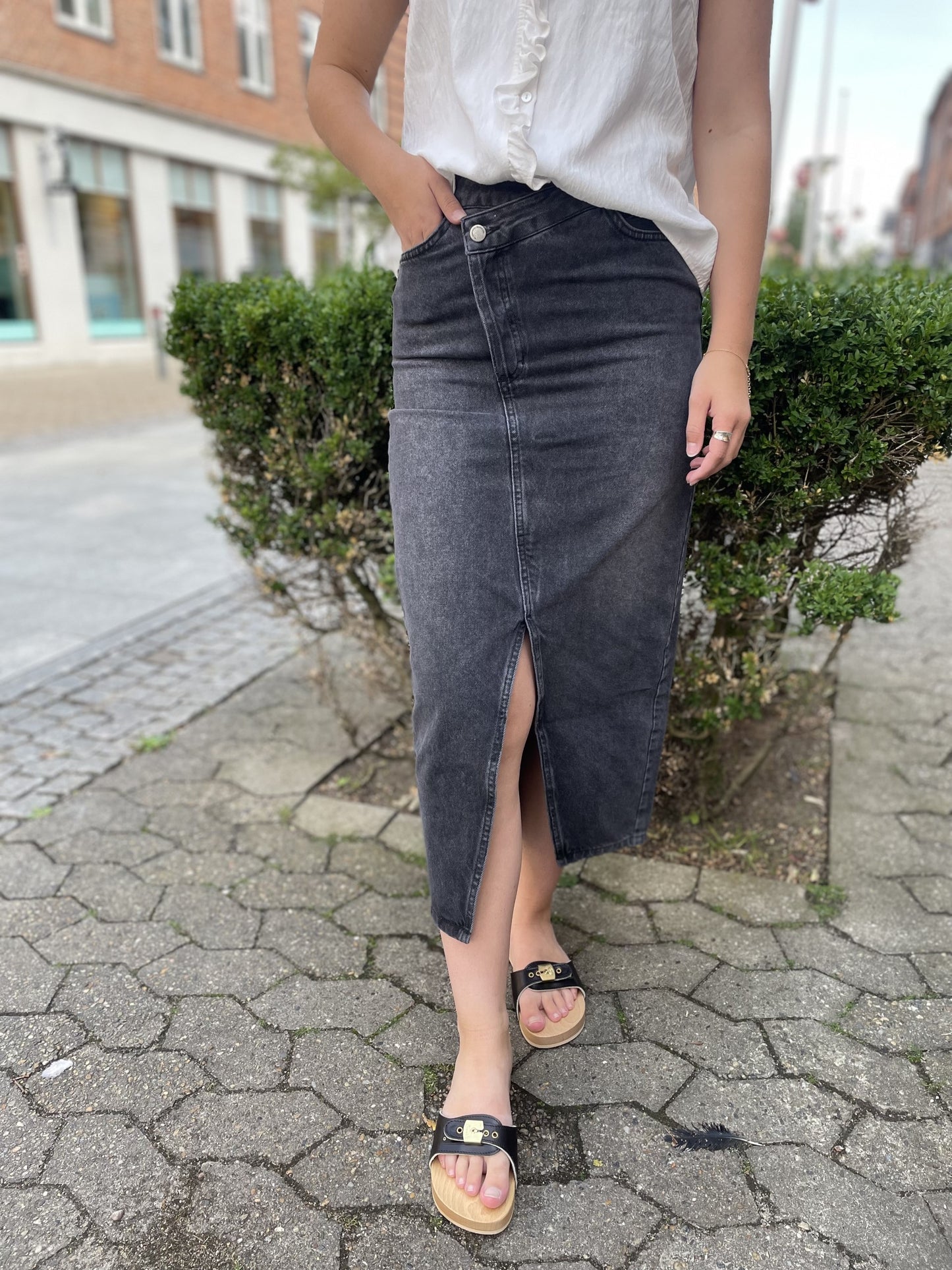 My Essential Wardrobe Black Wash Louis Wrap 123 Skirt