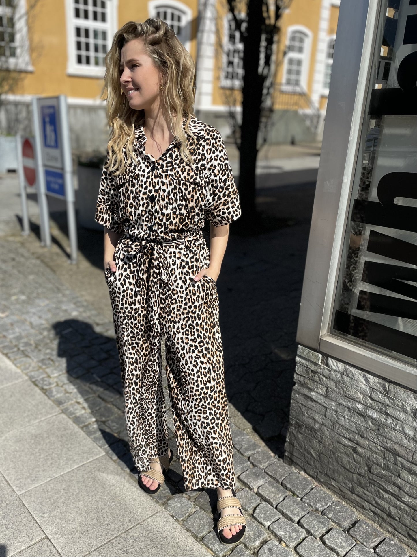 Lollys Laundry Leopard Print Mathilde Jumpsuit