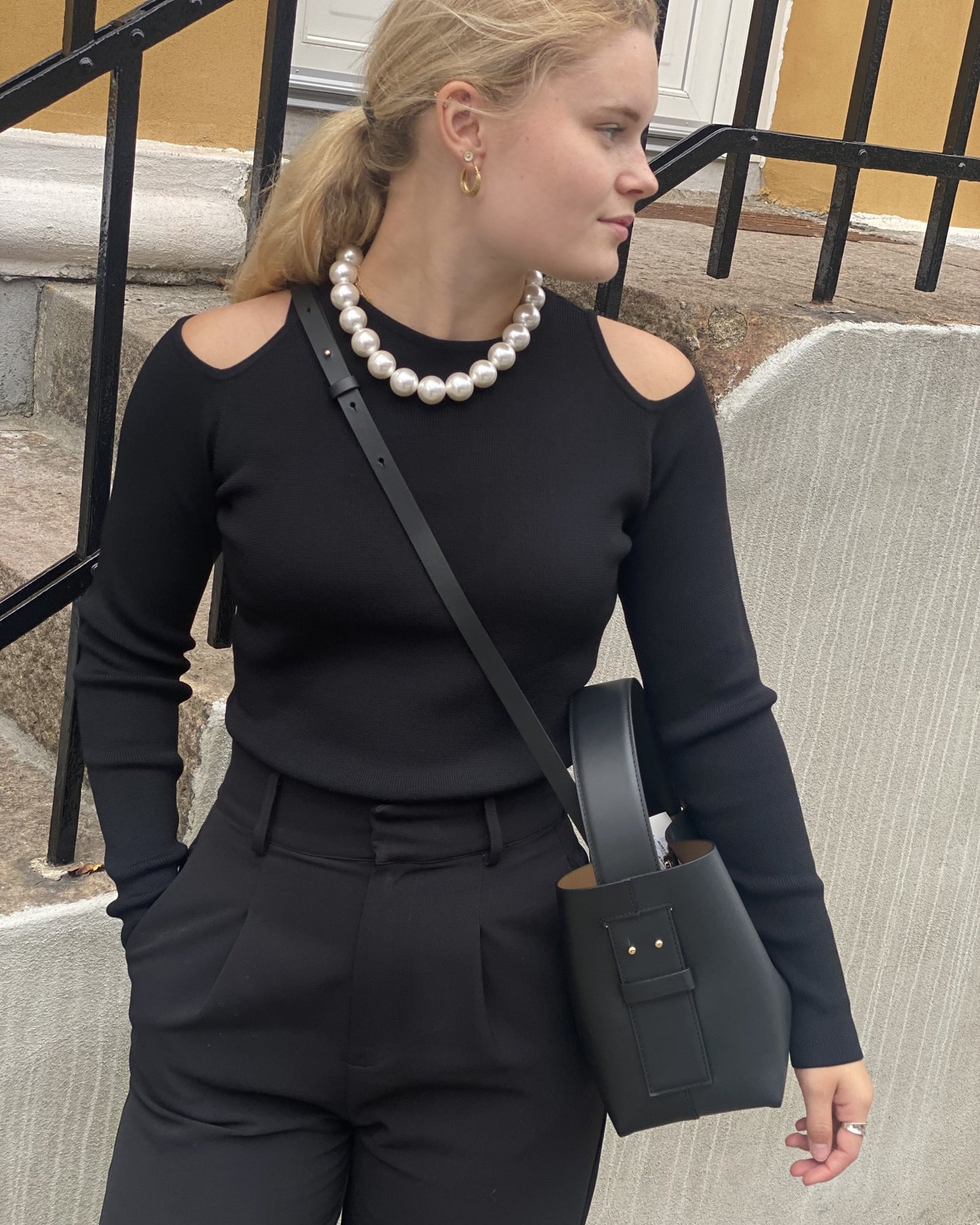 Copenhagen Muse Black Boo Pu Peek Blouse