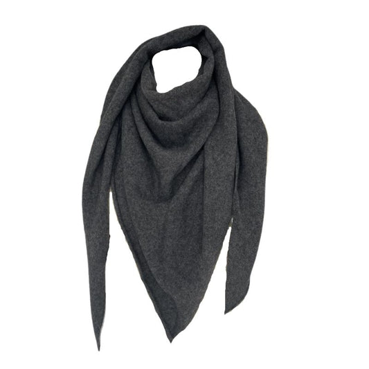 Rosas DK Grey Melange Scarf Triangle Cashmere