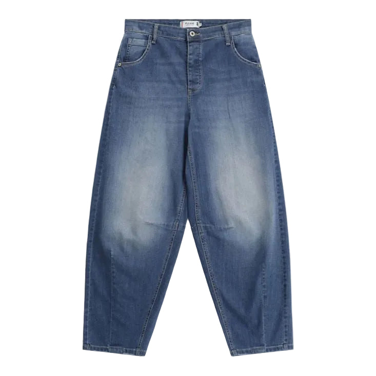 Please Light Blue Barrel Jeans