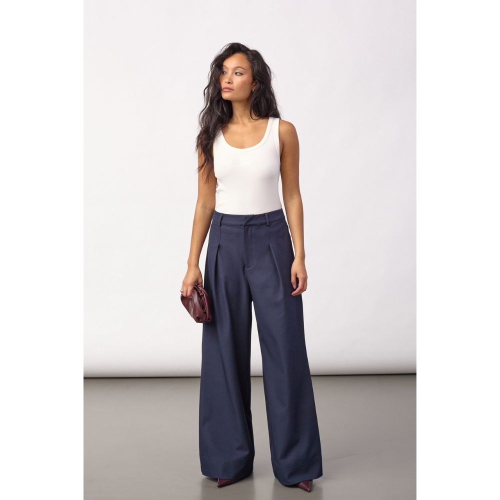Co'Coture Navy Luna Pleat Pants
