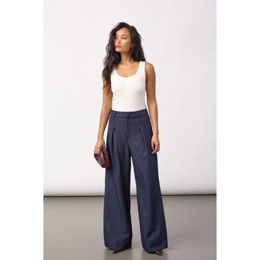 Co'Coture Navy Luna Pleat Pants