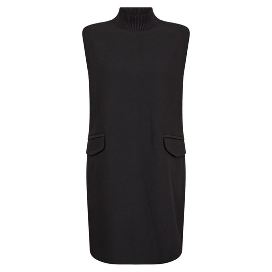Co'Couture Black Vola Rib Turtleneck Dress