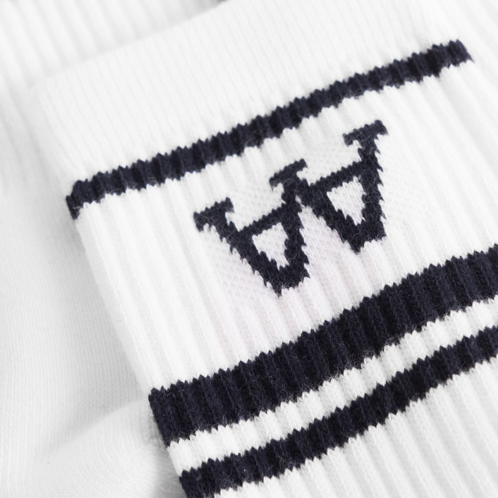 Double A By WOOD WOOD White/Navy Con 2-pack Socks