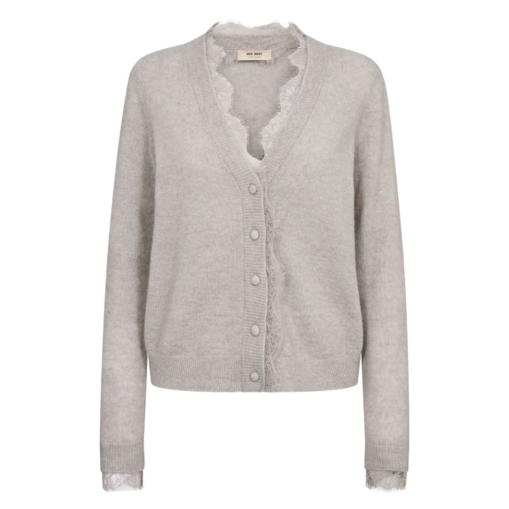 Mos Mosh Grey Helmi Lace Knit Cardi
