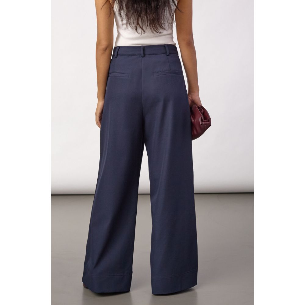 Co'Coture Navy Luna Pleat Pants