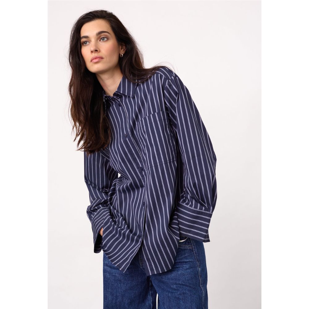 Co'Couture Navy Somo Stripe Shirt