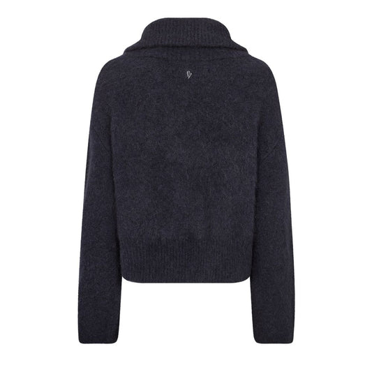 Mos Mosh Navy Hulda Knit Zip Cardigan
