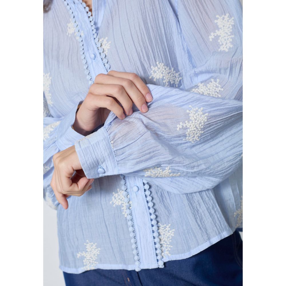 Co'Couture Pale Blue Amelia Emb Shirt