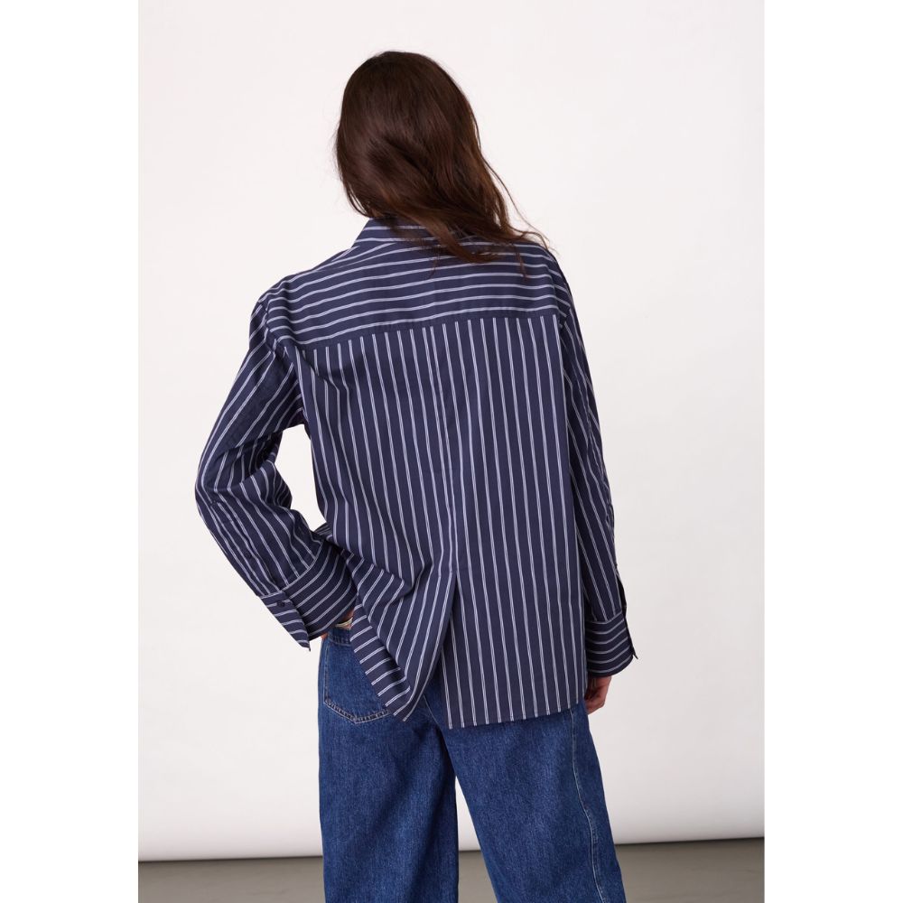 Co'Couture Navy Somo Stripe Shirt