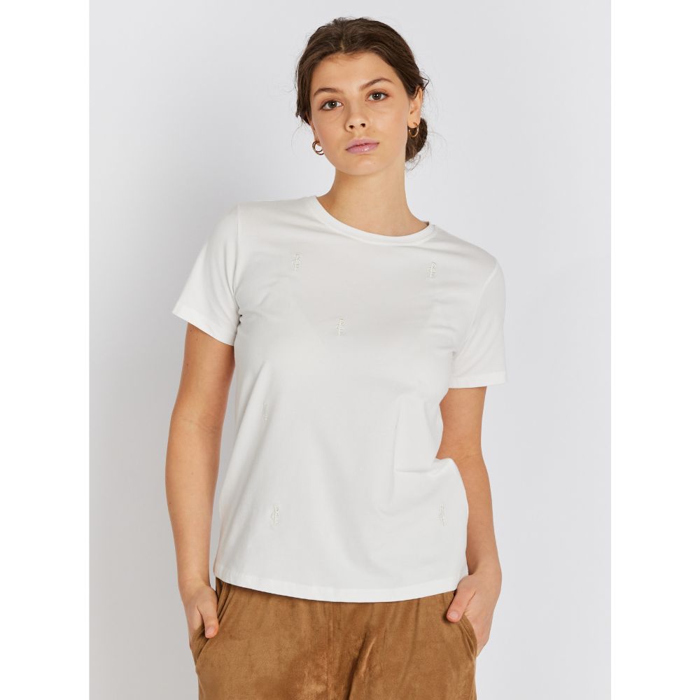 Rue De Femme Off White Alvina logo T-Shirt
