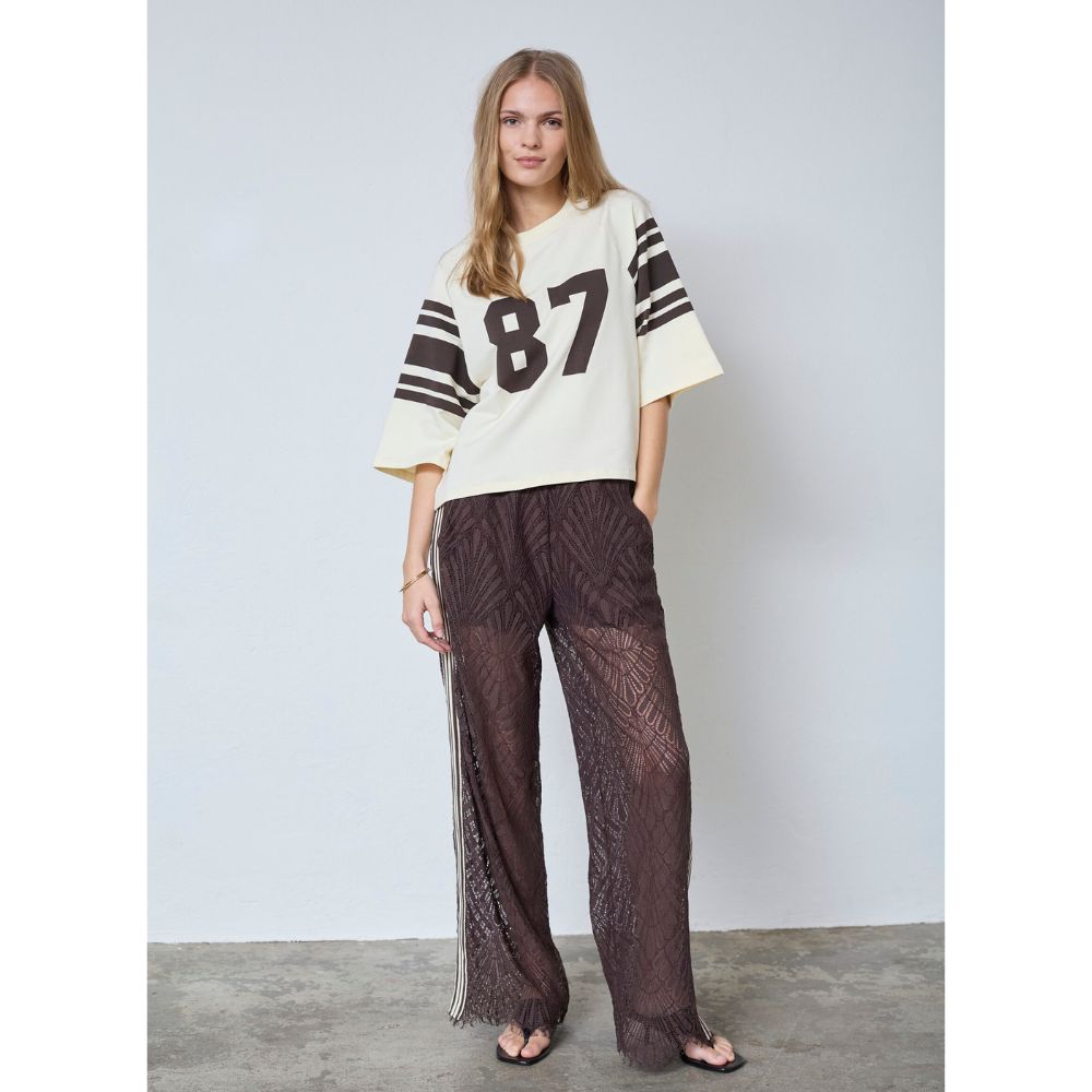 Co'Couture Brown Leti Lace Pants