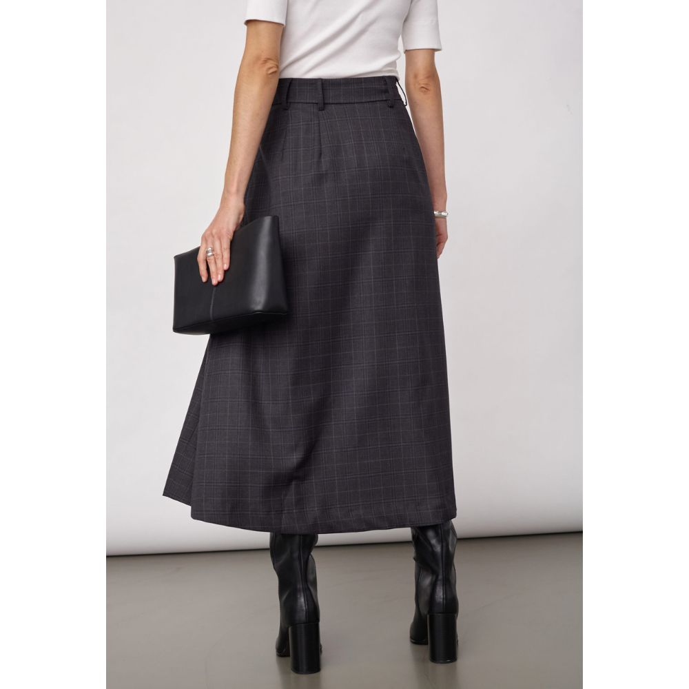 Co'Couture Dark Grey Elora Check Pleat Skirt