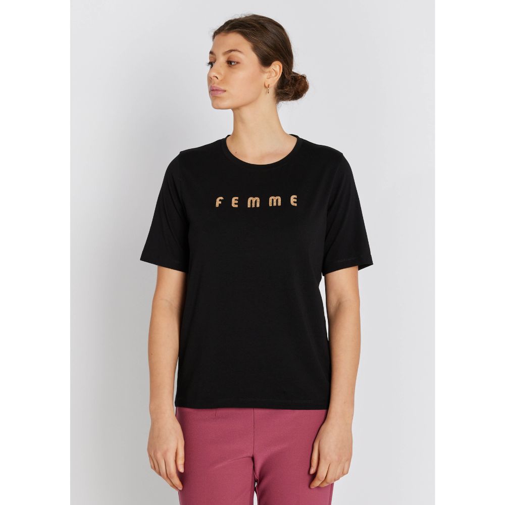 Rue de Femme Sort Alvina Siv T-Shirt