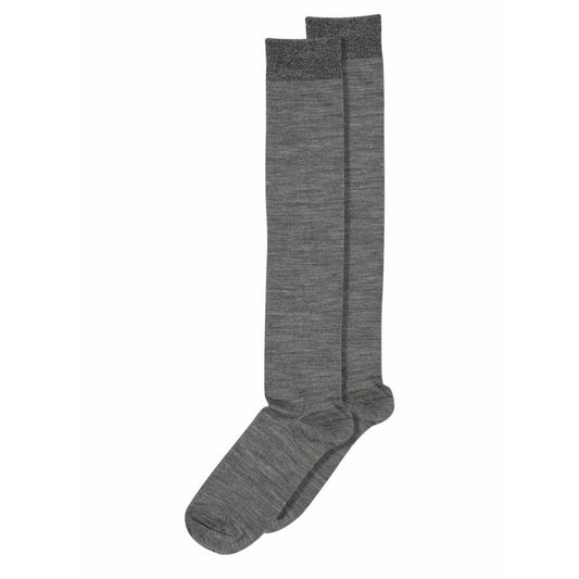 MP Denmark Medium Grey Melange Wool/Silk Knee Socks