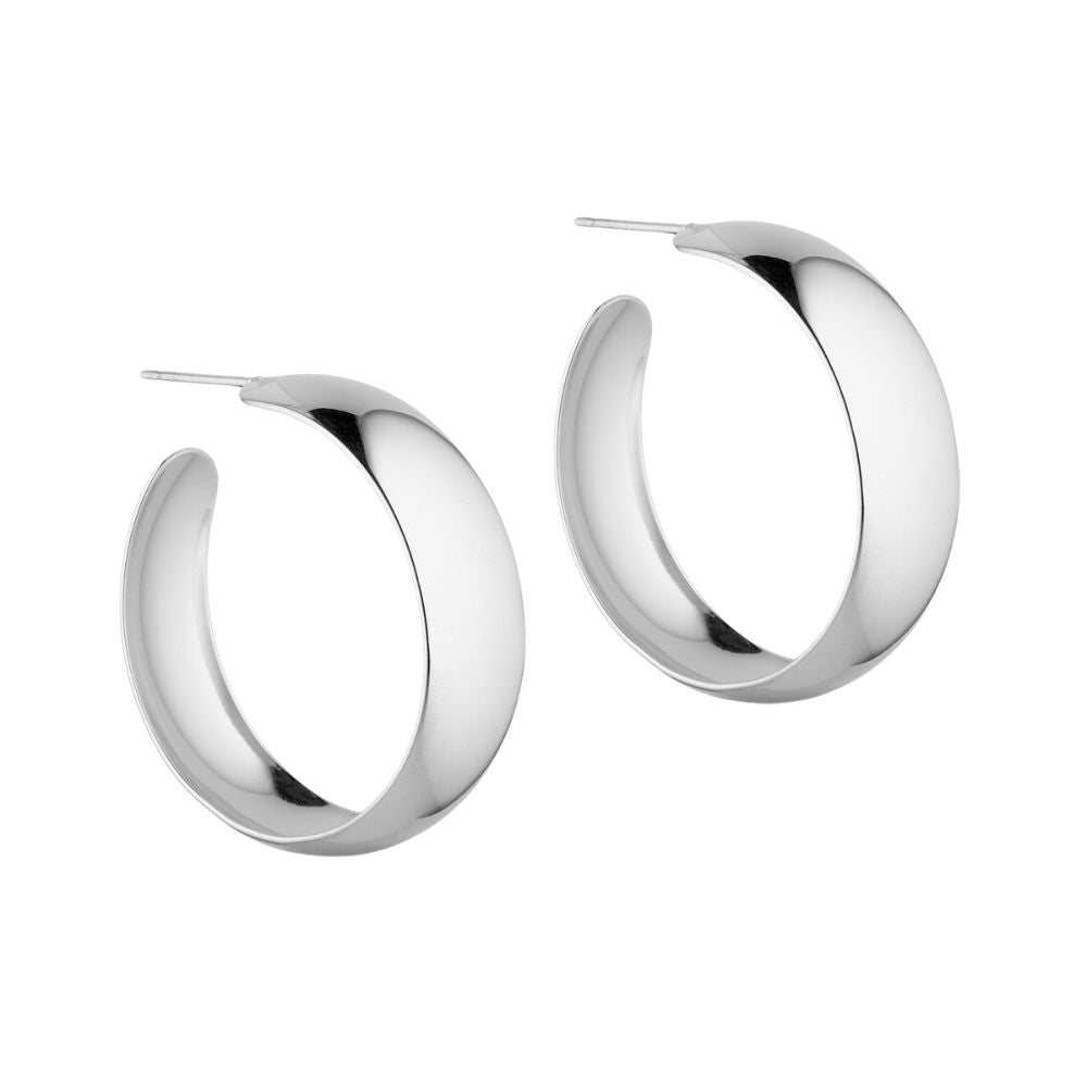 Marea Sølv Chunky Classic Hoops