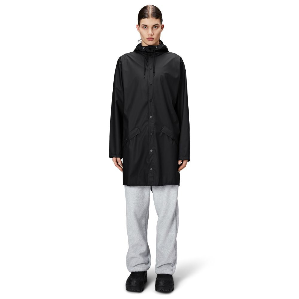 Rains Black Long Jacket W3