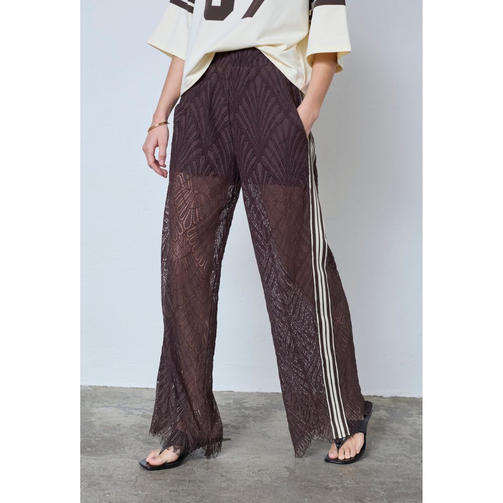 Co'Couture Brown Leti Lace Pants
