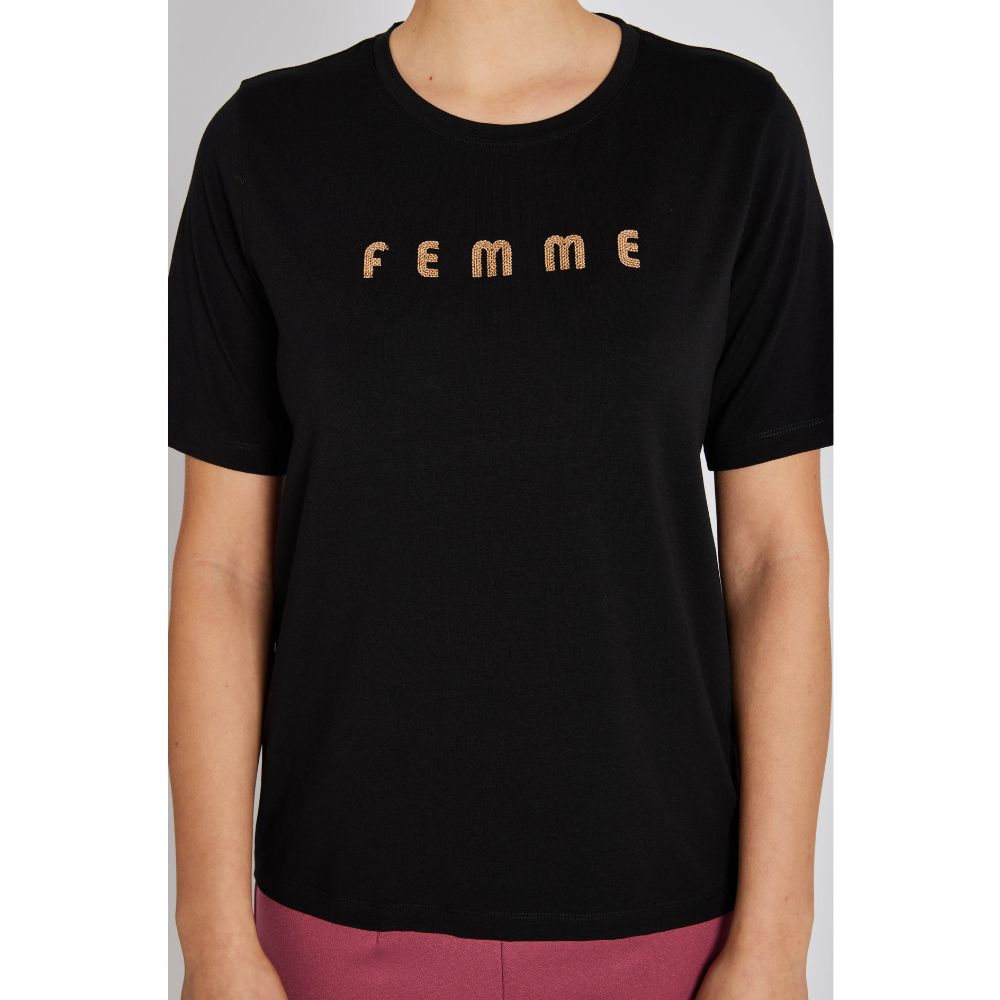 Rue de Femme Sort Alvina Siv T-Shirt