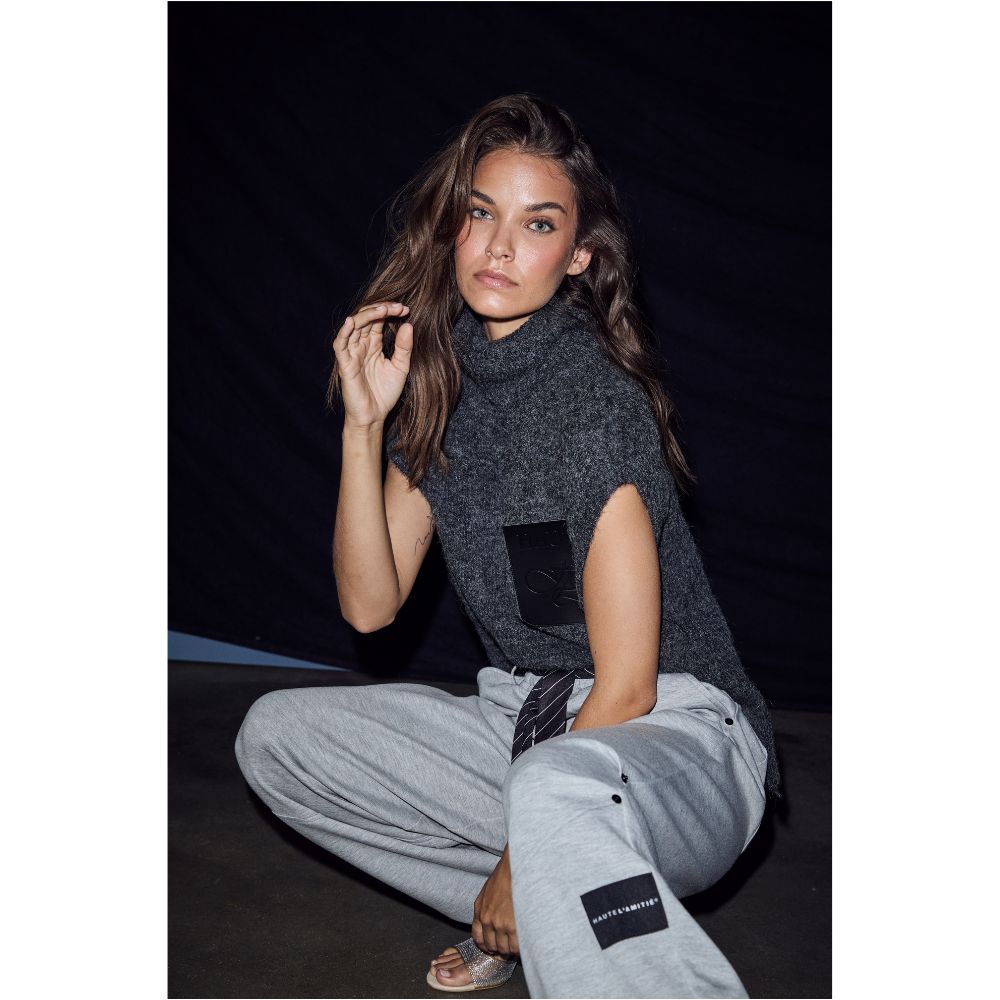 L'AMITIÉ Koks grå Darcia Pocket Knit Vest