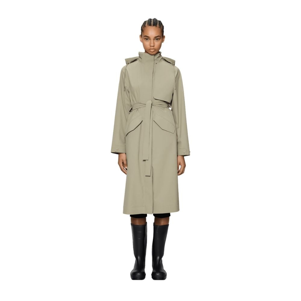 Rains Beige Suva Hardshell Coat