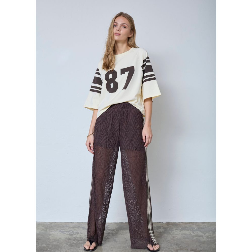 Co'Couture Brown Leti Lace Pants