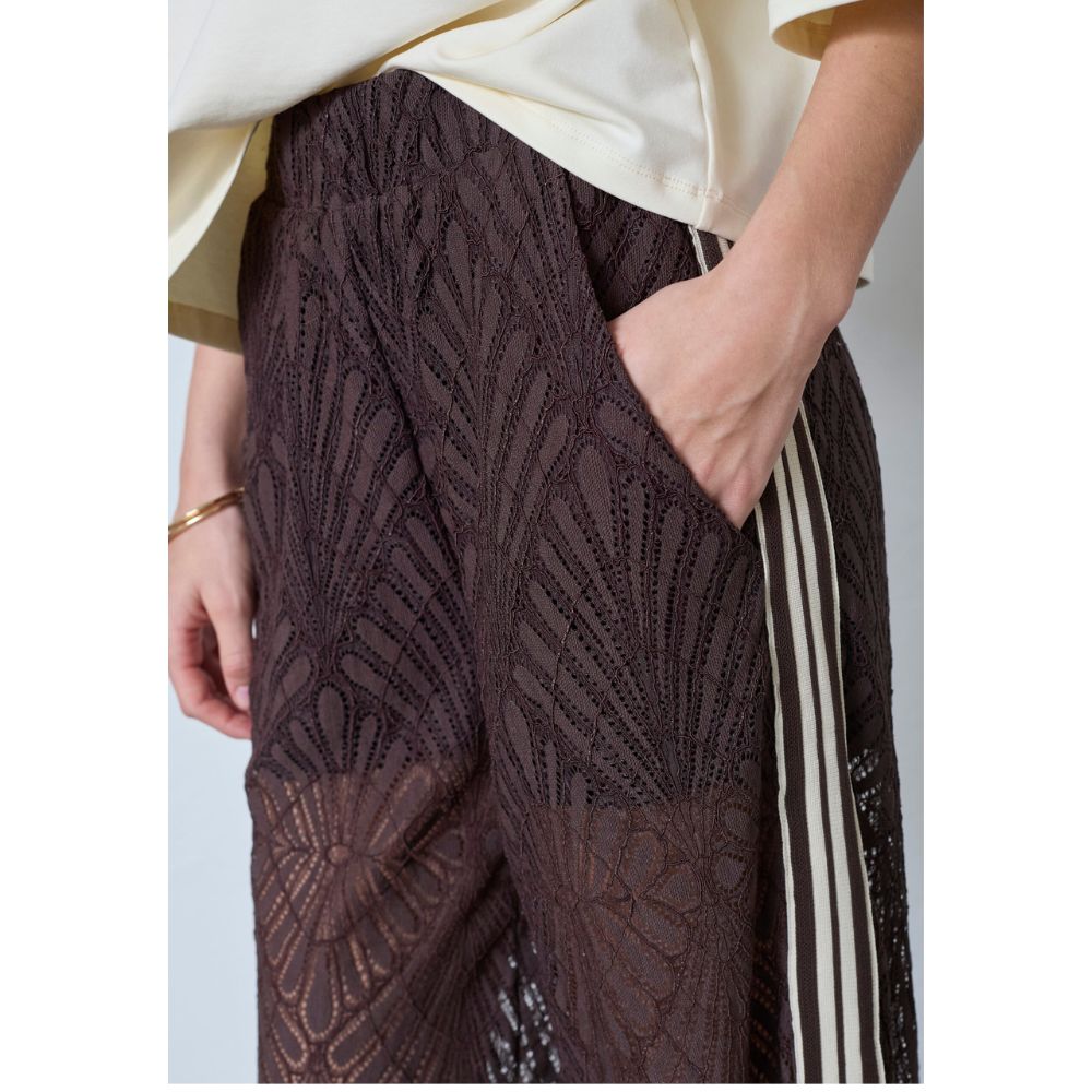 Co'Couture Brown Leti Lace Pants