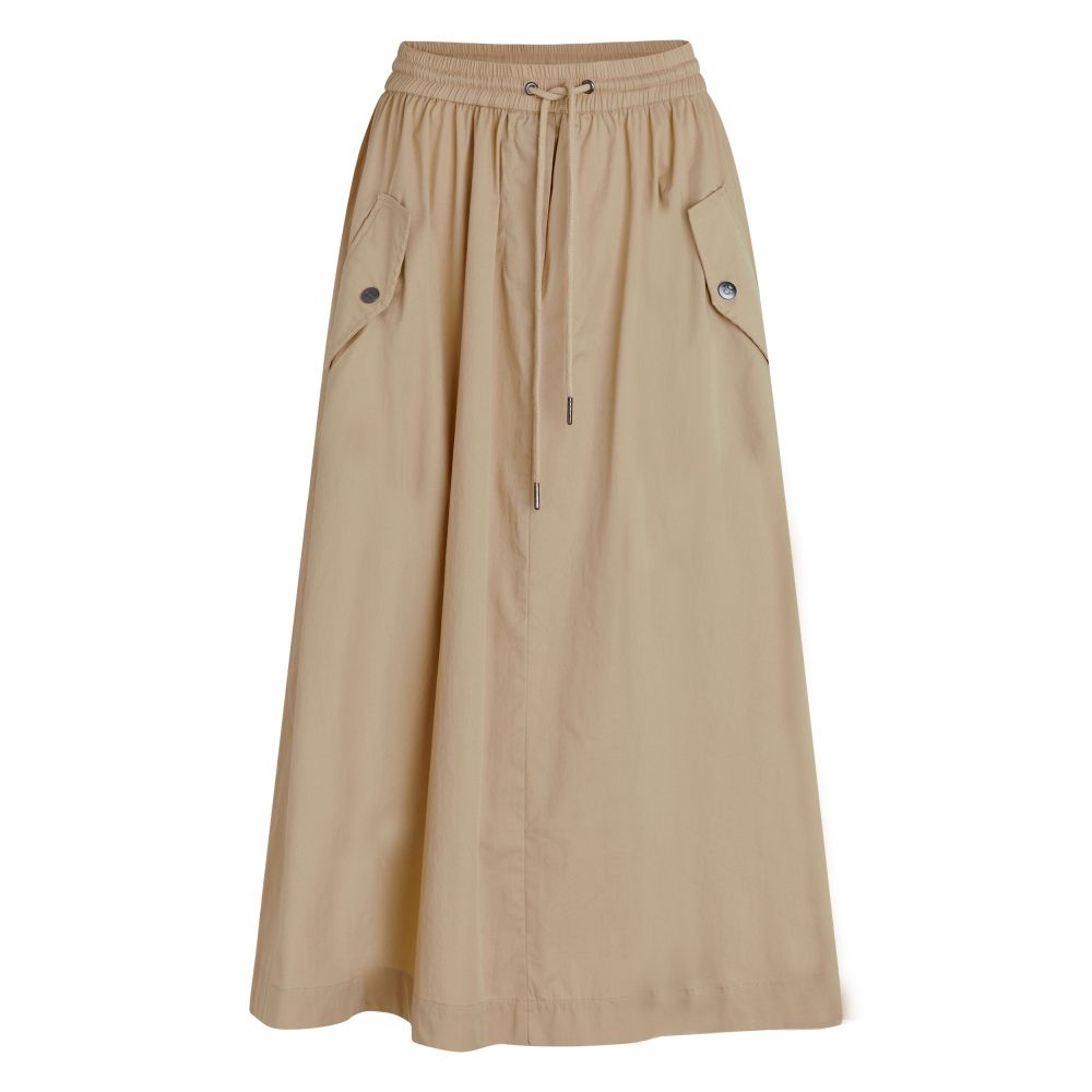 Co'Couture Khaki Crisp Poplin Utility Skirt