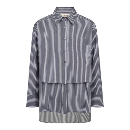 Mos Mosh Navy Barb Stripe Shirt