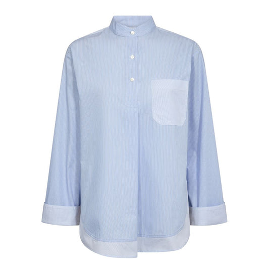 Mos Mosh Lyseblå Bronwyn Stripe Shirt