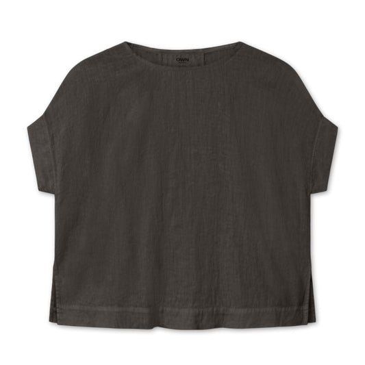 By Basics Brun Hør Wide Top