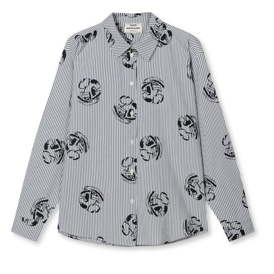 Mads Nørgaard Blå Soft Crease Crelly Shirt