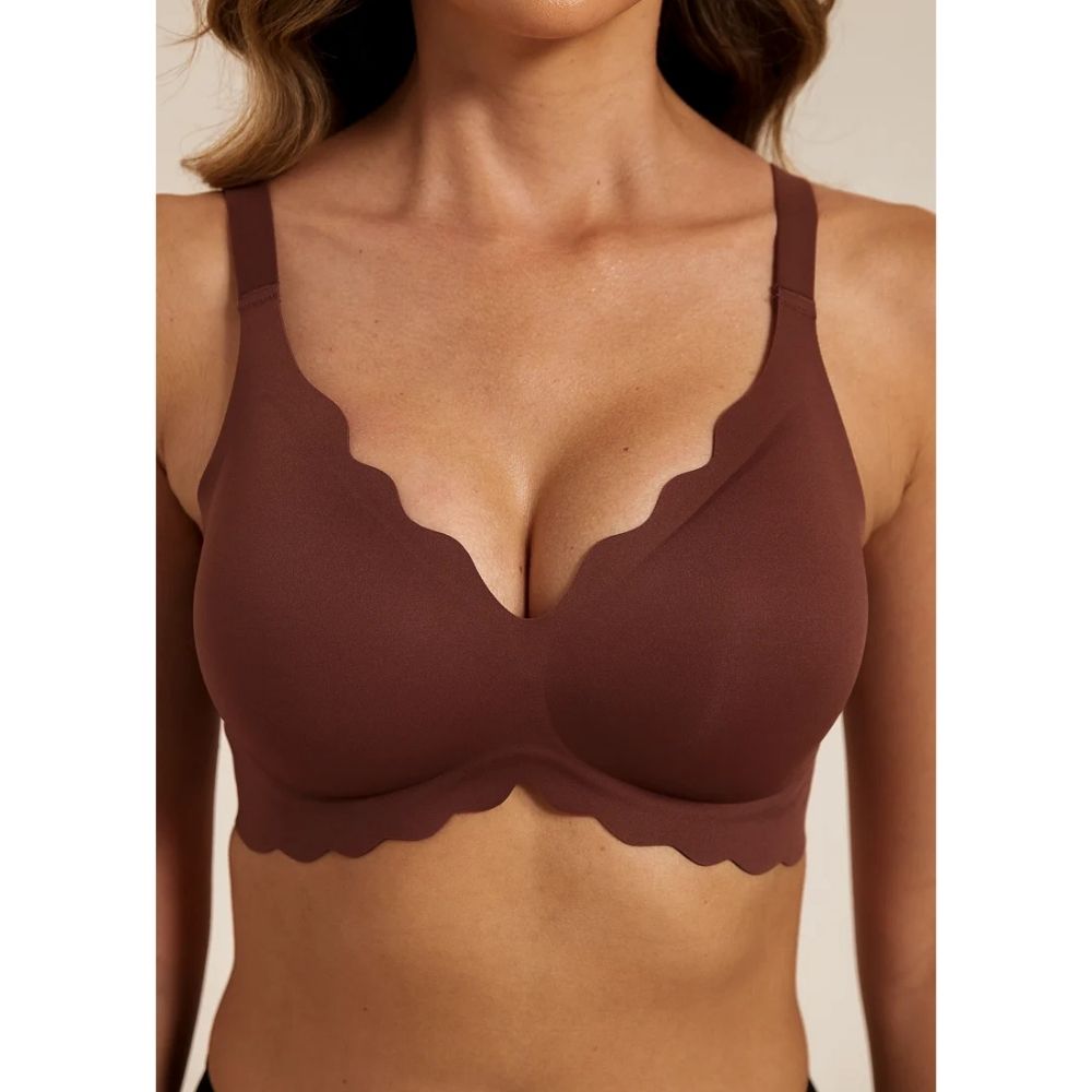 FEMIFEMME Velvet Chocolate Soft Scallop Bra
