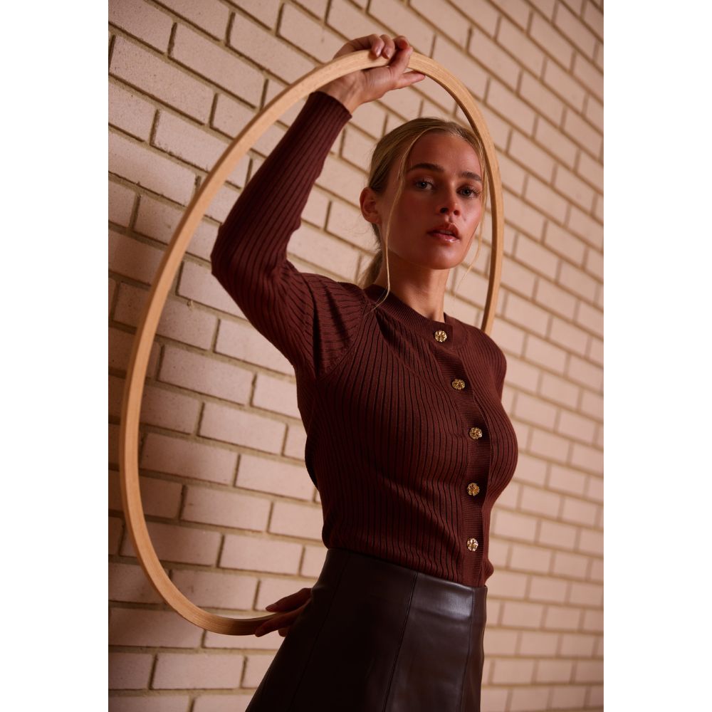Rue de Femme Brun Lope Knit Cardigan