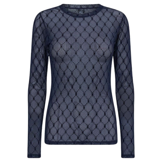 Hype The Detail Navy Mesh Blouse