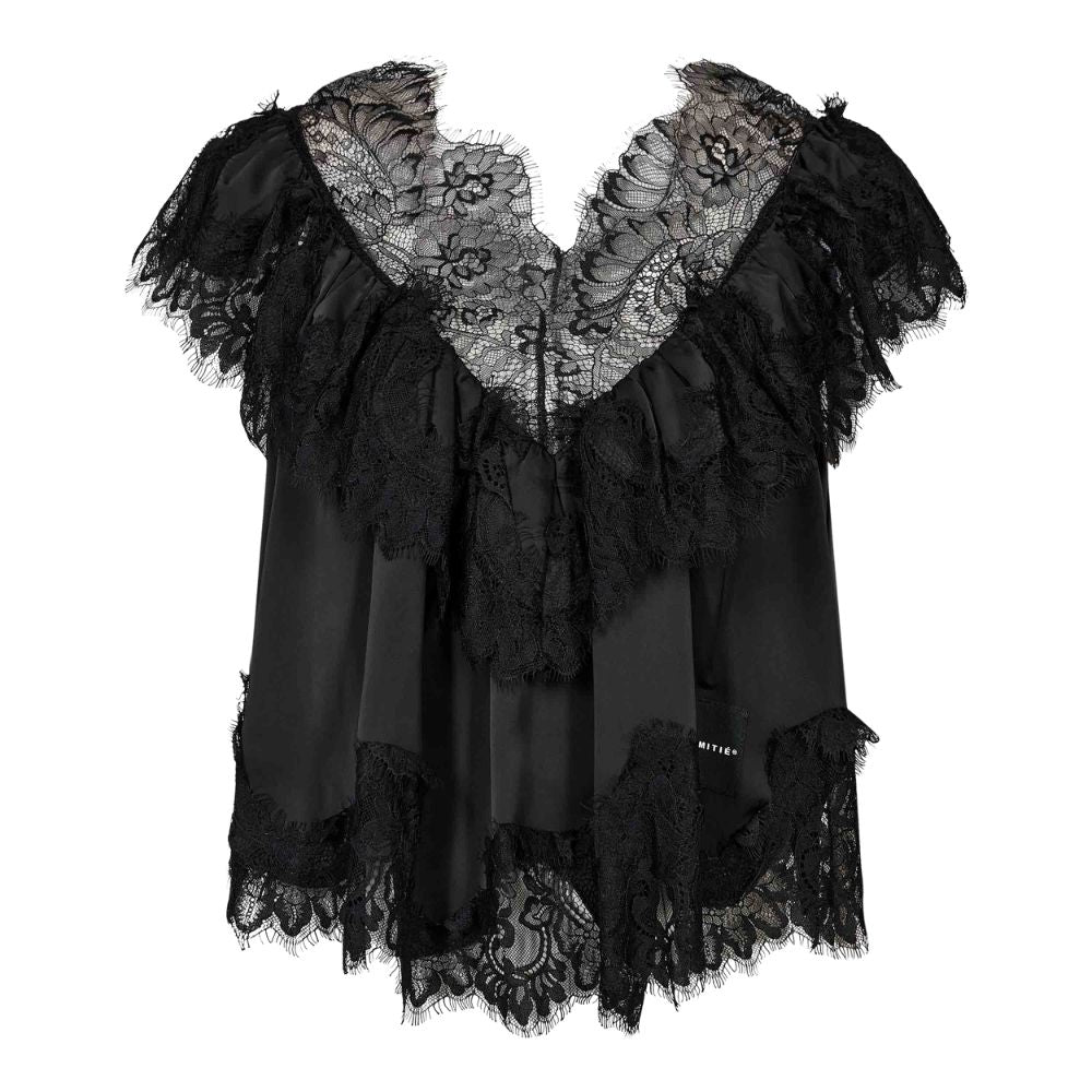 L'AMITIÉ Black Sancerre Lace Top